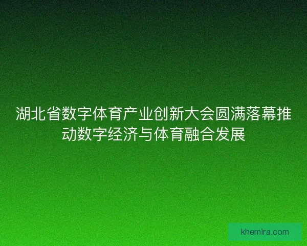 湖北省数字体育产业创新大会圆满落幕推动数字经济与体育融合发展